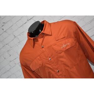 Habit Fishing Shirt Mens Size 2XL Performance Polyester Hiking Orange Vented